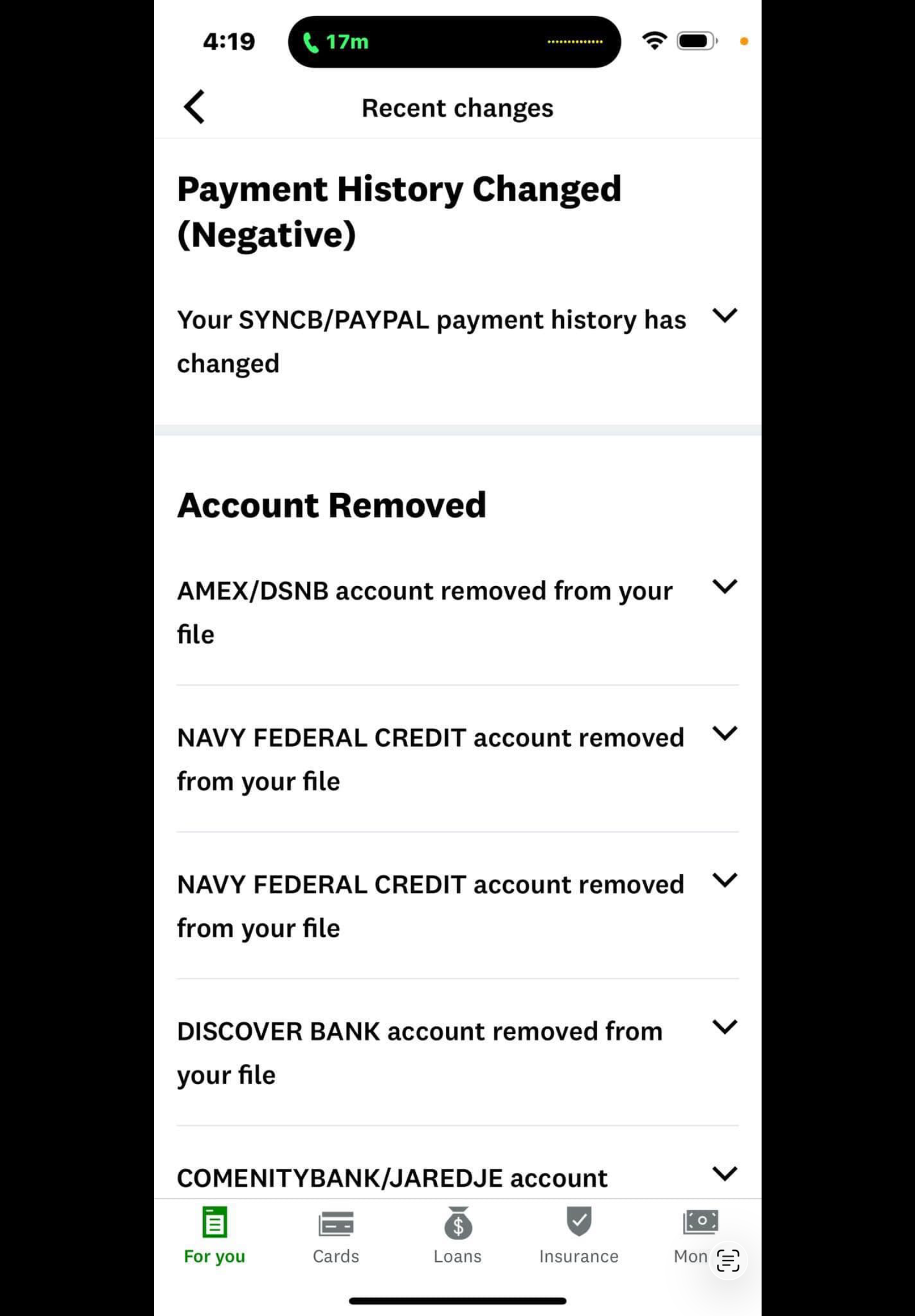 Multiple accounts removed