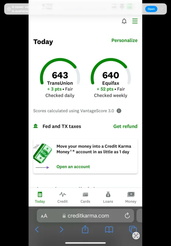 Client-shared score screenshot displaying 643 and 640.