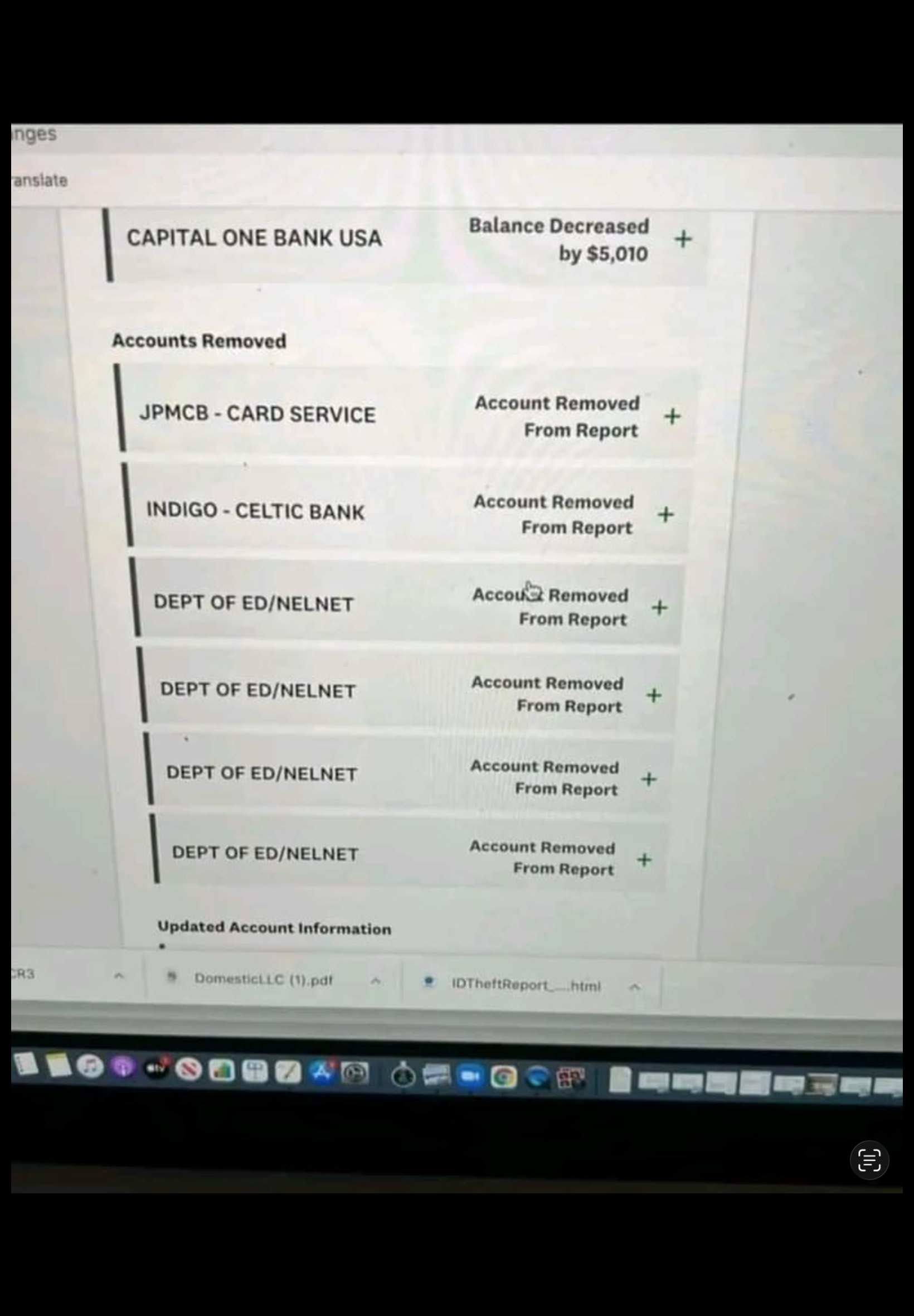 6 accounts removed from TransUnion